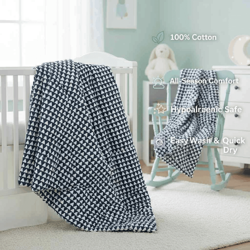 Kantha Pyramid Cut Style Comforter for Kids