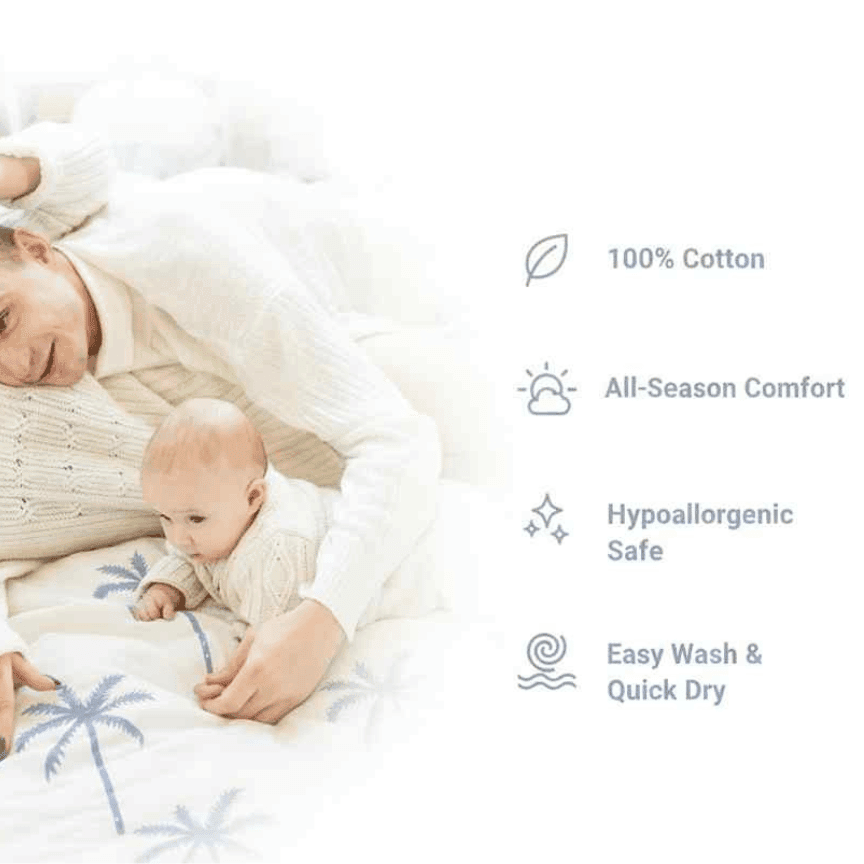 Palm Breeze Baby Comforter – Handmade Kantha Style 100% Cotton (0–3 Years) - Image 2