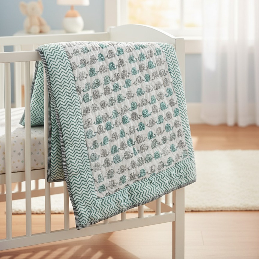 Drift into dreamland with our Whale Printed Comforter 🐋💤
Made from 100% Organic Cotton, it’s as soft and pure as your baby’s first smile.
Skin-friendly, breathable, and hand-stitched with love 💛✨ Perfect for summer naps & winter cuddles.
👶 Safe for newborns | 🌿 Hypoallergenic | 🧺 Easy Wash#MufluBaby #organiccottonlove #babycomforter #momapproved #whaleprint #ecofriendlybaby