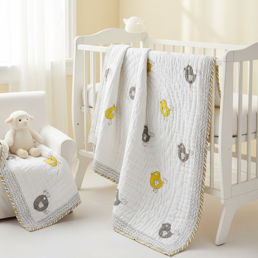 Some comforts can’t be explained — only felt.Handcrafted with love, our little birdies carry a story stitched by mothers, for mothers.
Soft, safe, and oh-so-snug — keeping your baby cozy in every season.Because comfort isn’t just fabric… it’s a mother’s touch.💛 From one mom to another — this is Muflu.#MomToMom #MadeWithLove #MufluComforters