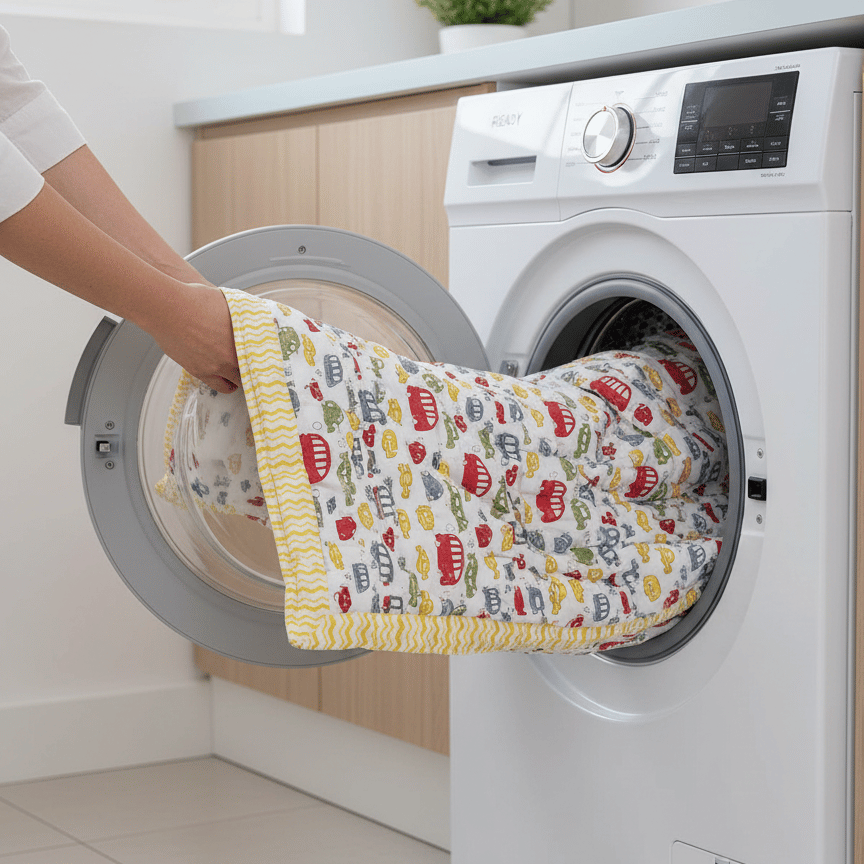 Multicolour Cars Handblock Baby Comforter 100% Cotton (0–5 Years) - Image 2