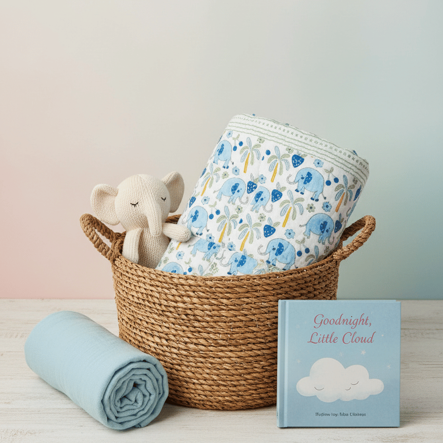 Blue Elephant Handblock Baby Comforter 100% Cotton (0–5 Years) - Image 6