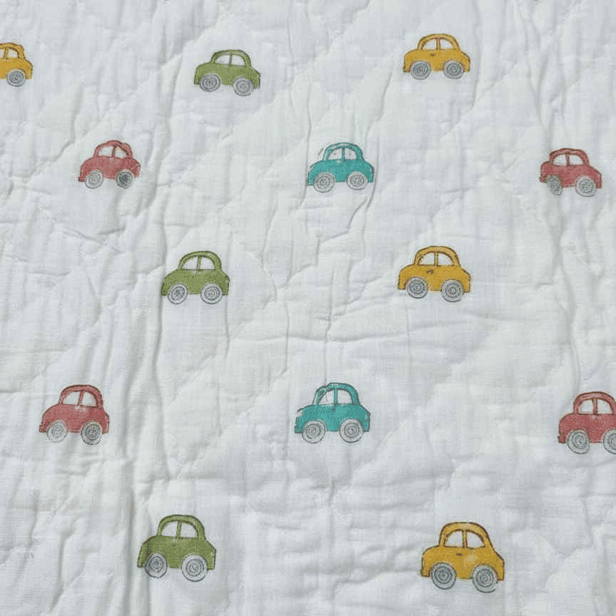 Tiny Cars Baby Comforter – Handblock 100% Cotton (0–5 Years) - Image 2