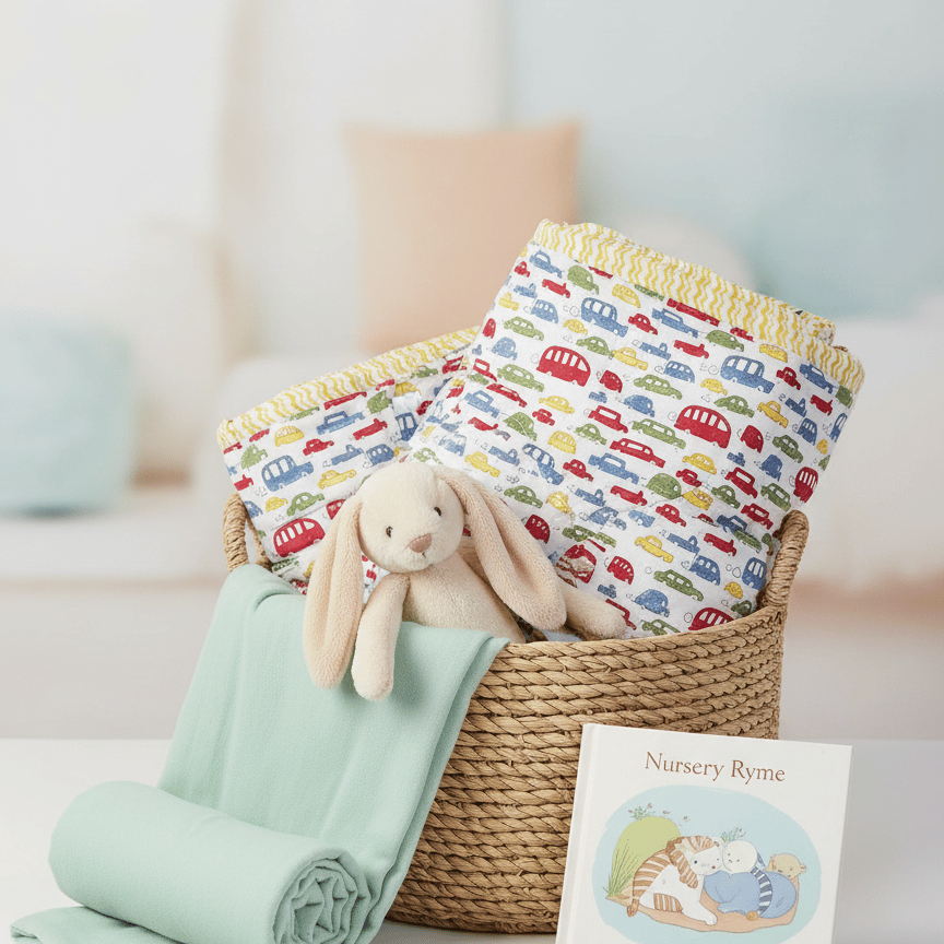 Multicolour Cars Handblock Baby Comforter 100% Cotton (0–5 Years) - Image 3