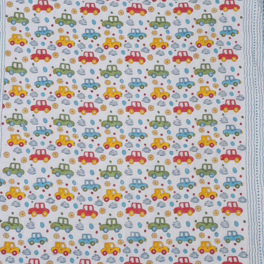 Multicolour Cars Cotton Dohar for Kids (0-5 Years) - Image 3