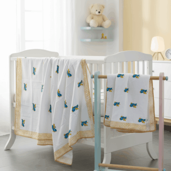 Blue Plane Handprint Dohar for Kids