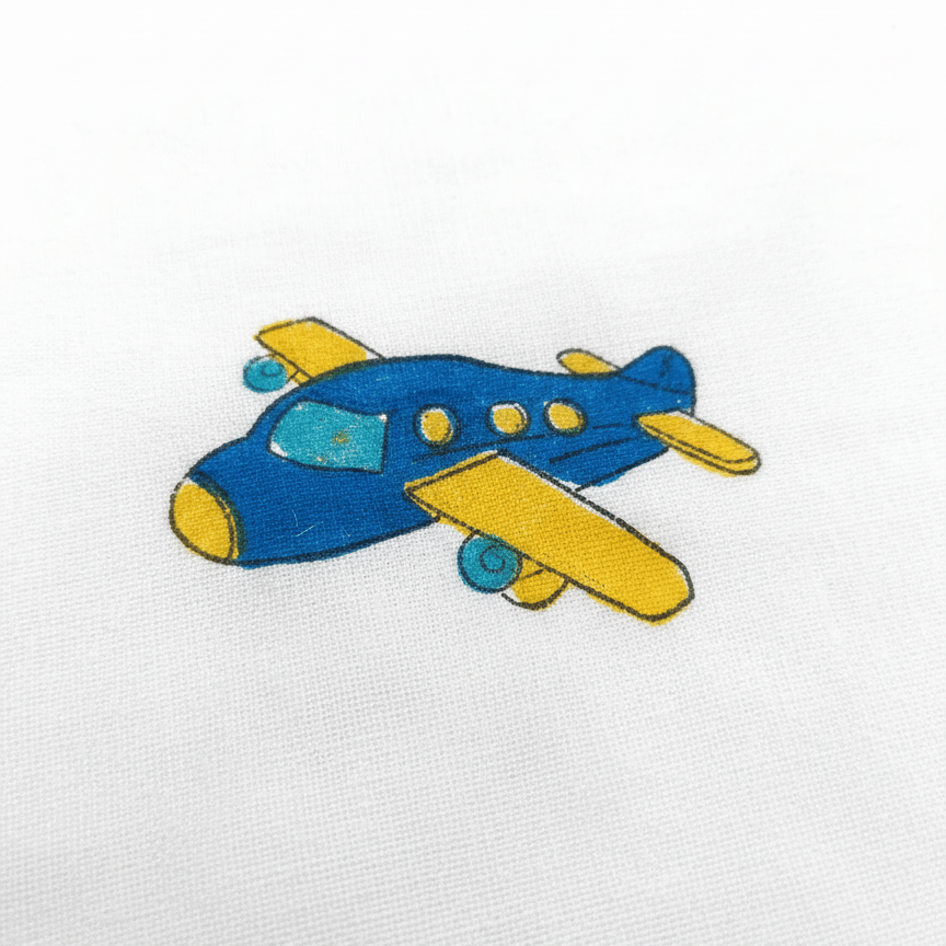 Blue Airplane Cotton Dohar for Kids (0-5 years) - Image 4