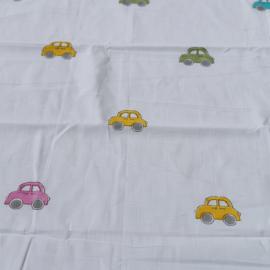 Pastel Cars Cotton Dohar for Kids (0-5 Years) - Image 4